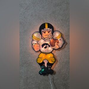 Light Up Iowa Hawkeye Football Player Light/Sign